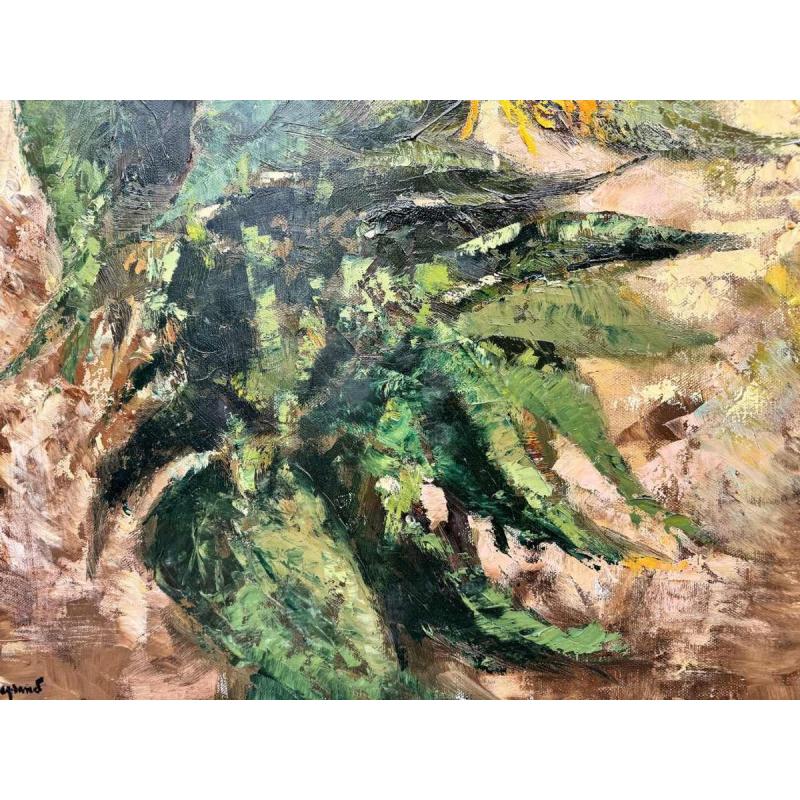 Maurice LEGRAND (1906-2004): « les soleils » (sunflowers) painting oil on canvas