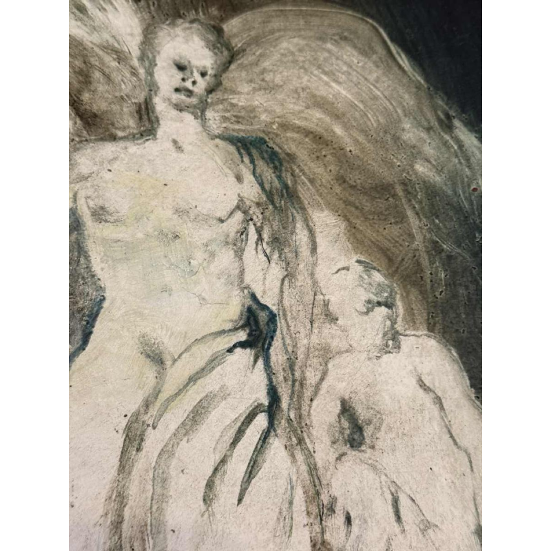 Yves BÖEL pseudonyme de Henri DE KNOPP « Archange » peinture huile sur panneau, 1972