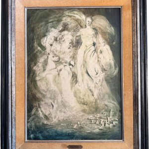 Yves BÖEL pseudonyme de Henri DE KNOPP « Archange » peinture huile sur panneau, 1972