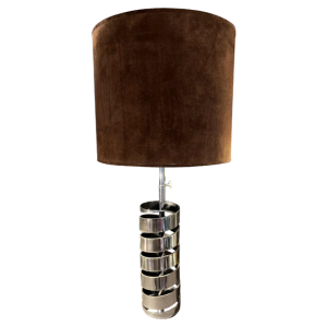 JACQUES CHARPENTIER, grote spiraal-/veerlamp, verchroomd metaal, 1972