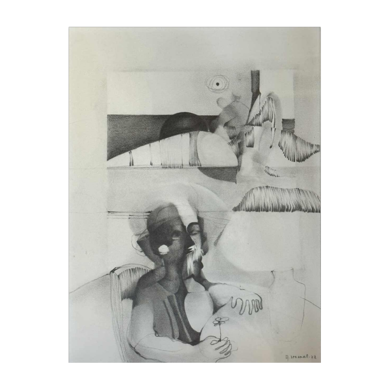 André SPRUMONT (1938-): Tekening met een loodmijn