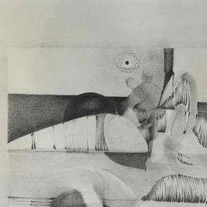 André SPRUMONT (1938-): Tekening met een loodmijn