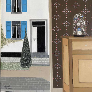 Ghislaine CAMBRON (1923- ) L'armoire bois blanc L'armoire de bois blanc 1972 oil on panel