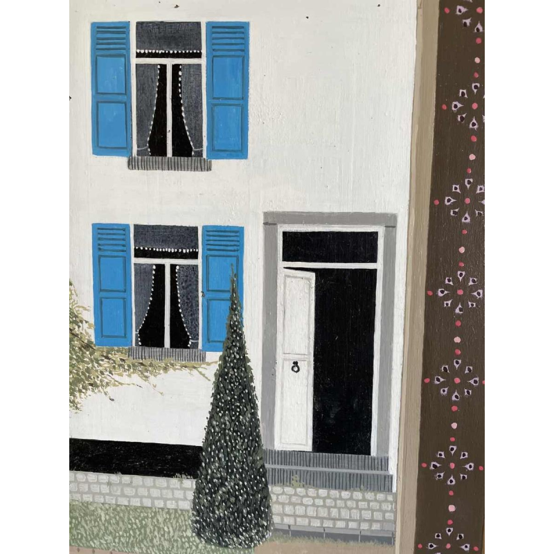 Ghislaine CAMBRON (1923- ) L'armoire bois blanc L'armoire de bois blanc 1972 oil on panel