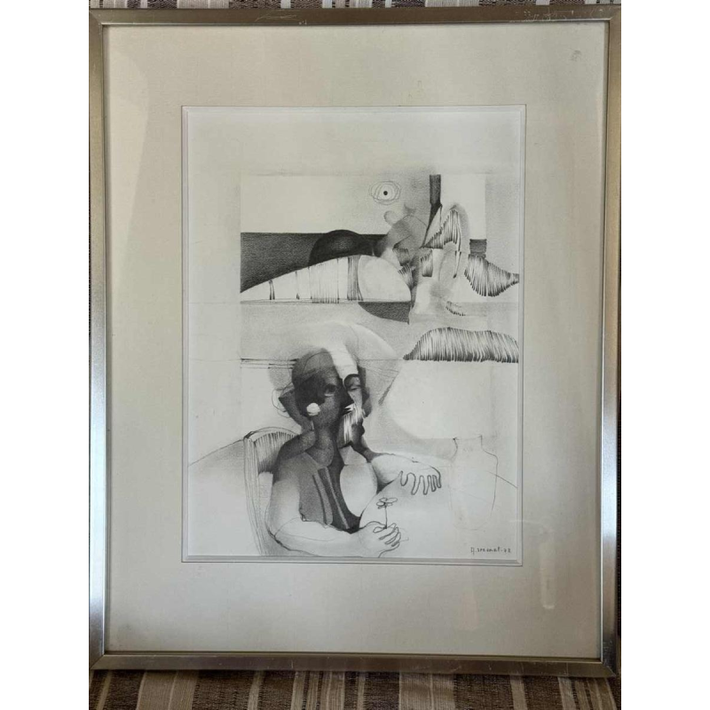 André SPRUMONT (1938-): Tekening met een loodmijn