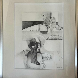 André SPRUMONT (1938-): Tekening met een loodmijn