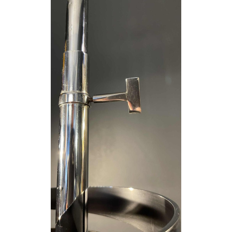 JACQUES CHARPENTIER, Large Spiral / Spring Table Lamp, Chromed Metal, 1972