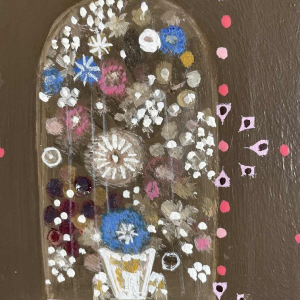 Ghislaine CAMBRON (1923- ) L'armoire bois blanc L'armoire de bois blanc 1972 oil on panel