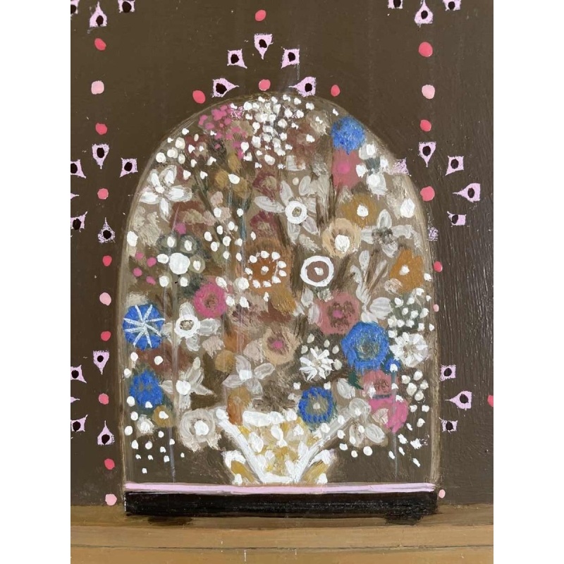 Ghislaine CAMBRON (1923- ) L'armoire bois blanc L'armoire de bois blanc 1972 oil on panel