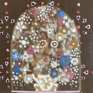 Ghislaine CAMBRON (1923- ) « Larmoire de bois blanc » 1972 huile sur panneau