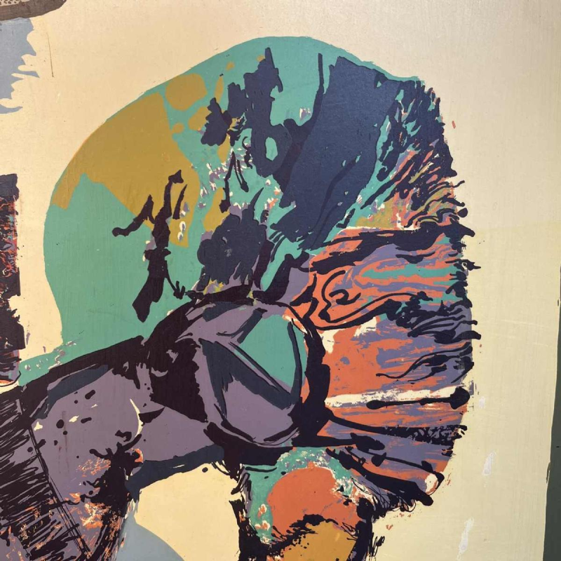 BERNARD DESFRERE ‘Rose’ large 1/10 oil screen print, Cobra movement, 1972