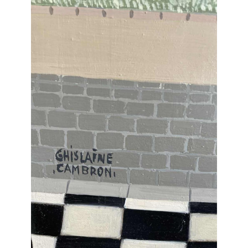 Ghislaine CAMBRON (1923- ) L'armoire bois blanc L'armoire de bois blanc 1972 olieverf op paneel