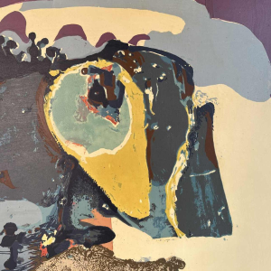 BERNARD DESFRERE ‘Rose’ large 1/10 oil screen print, Cobra movement, 1972