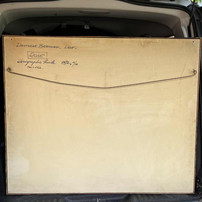 BERNARD DESFRERE ‘Rose’ large 1/10 oil screen print, Cobra movement, 1972