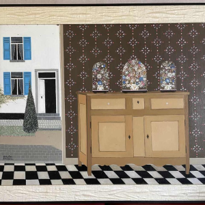 Ghislaine CAMBRON (1923- ) L'armoire bois blanc L'armoire de bois blanc 1972 olieverf op paneel