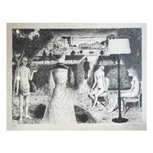 Paul DELVAUX (1897-1994) lithograph "Le Jardin" 1971