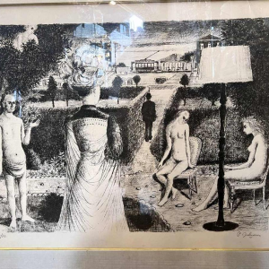 Paul DELVAUX (1897-1994) litho "Le Jardin" 1971