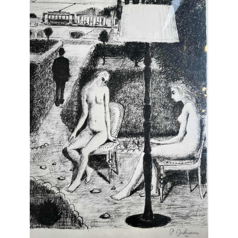 Paul DELVAUX (1897-1994) lithograph "Le Jardin" 1971