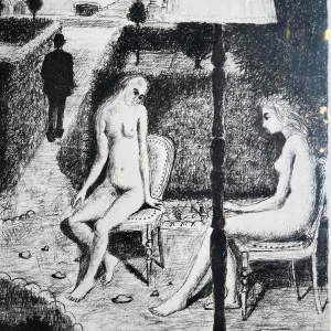 Paul DELVAUX (1897-1994) litho "Le Jardin" 1971