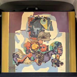 BERNARD DESFRERE "Rose" grande se´rigraphie huile 1/10, mouvement Cobra, 1972