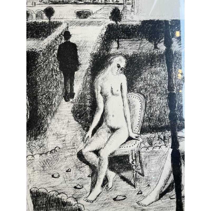 Paul DELVAUX (1897-1994) lithographie « Le Jardin » 1971