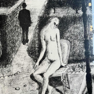 Paul DELVAUX (1897-1994) lithographie « Le Jardin » 1971