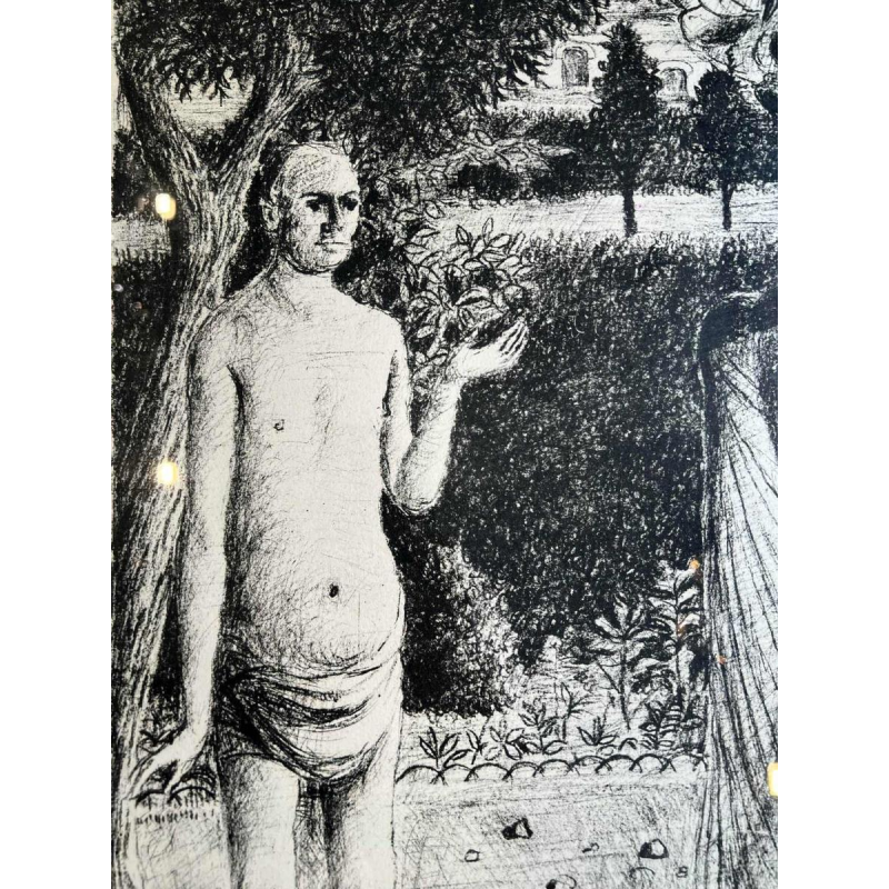 Paul DELVAUX (1897-1994) lithograph "Le Jardin" 1971