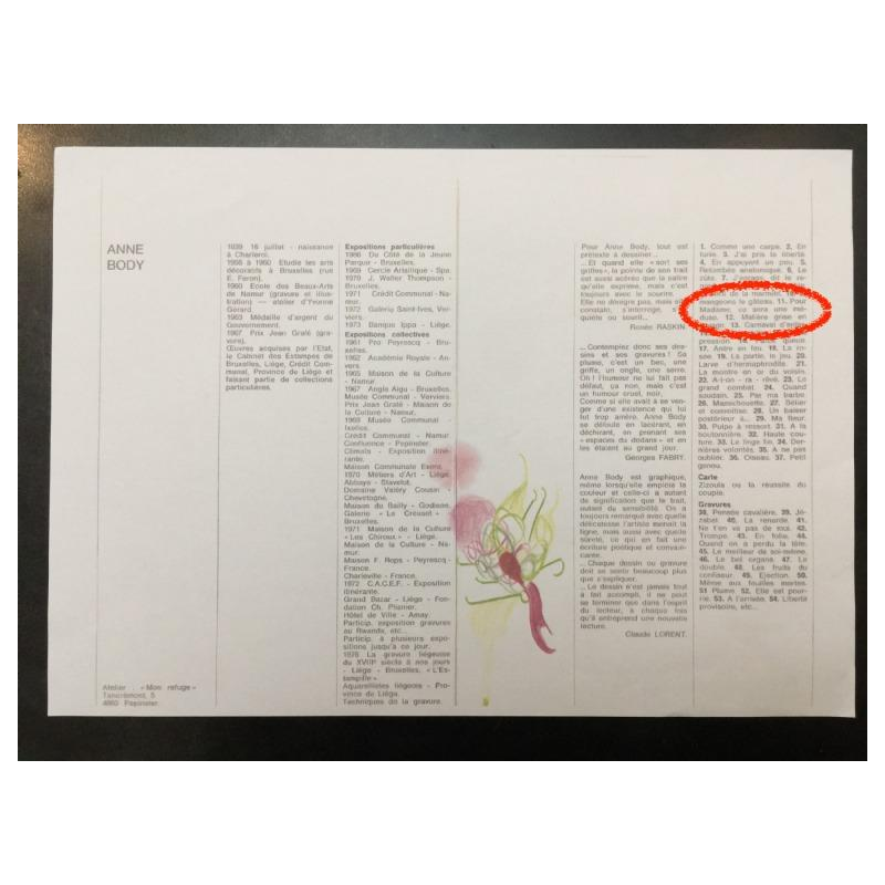 Anne Body " Voor mevrouw, het zal een kwal zijn " 1970, olie papier