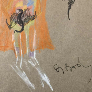 Anne Body " Parce queue " 1970, mixed technique on paper