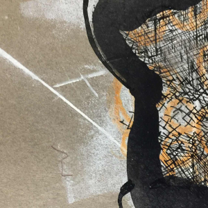 Anne Body " Parce queue " 1970, mixed technique on paper