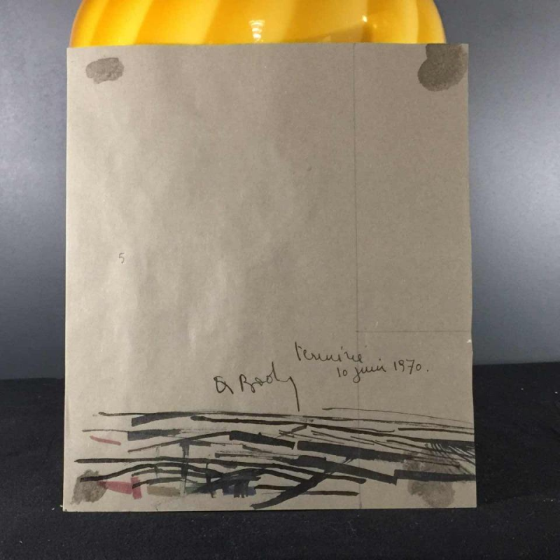 Anne Body " Parce queue " 1970, technique mixte sur papier