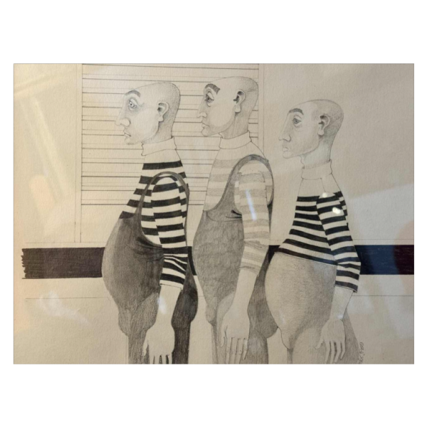 Jean-Pierre FELIX (1938-): « Les hommes bedonnants » dessin