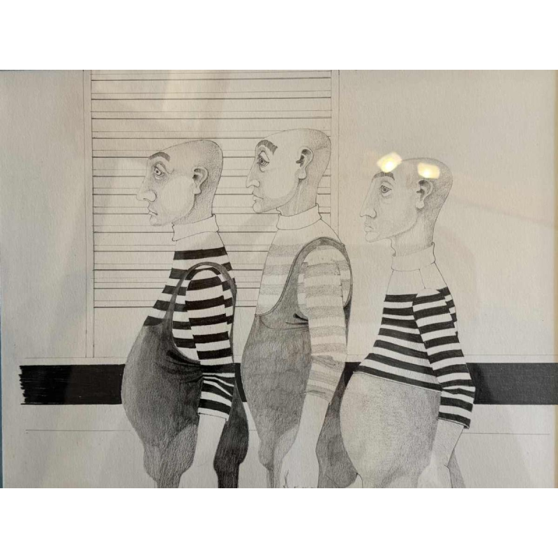 Jean-Pierre FELIX (1938-): «  Les hommes bedonnants » tekening