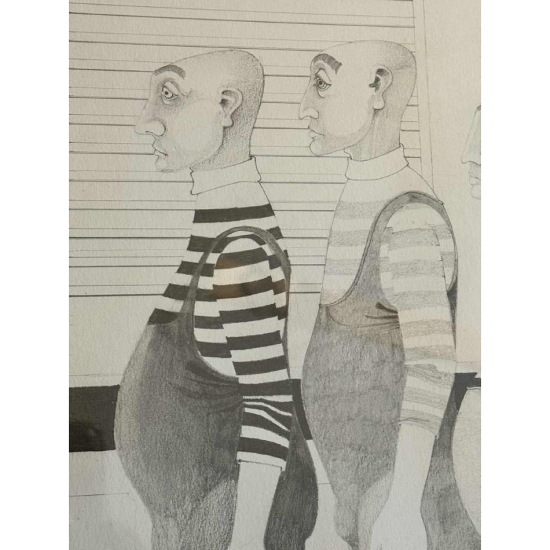 Jean-Pierre FELIX (1938-): «  Les hommes bedonnants » tekening