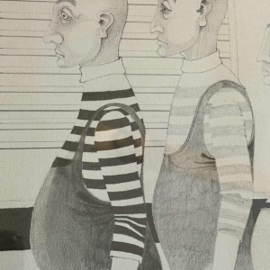 Jean-Pierre FELIX (1938-): « Les hommes bedonnants » dessin