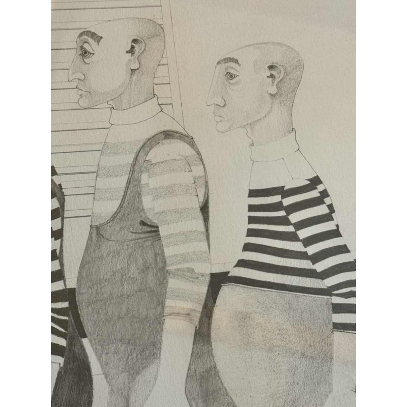Jean-Pierre FELIX (1938-): « Les hommes bedonnants » dessin