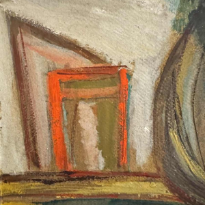 Théo HUMBLET "Les citadins le dimanche à  la campagne" 1968 painting oil on cardboard