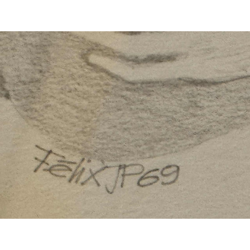 Jean-Pierre FELIX (1938-): « Les hommes bedonnants » dessin