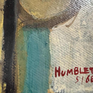 Théo HUMBLET « Les citadins le dimanche à la campagne » 1968 peinture huile sur carton