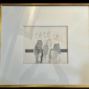 Jean-Pierre FELIX (1938-): « Les hommes bedonnants » drawing