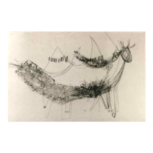 Anne Body " Anonyme du 20ème siècle " gravure expressionniste surréaliste 1965