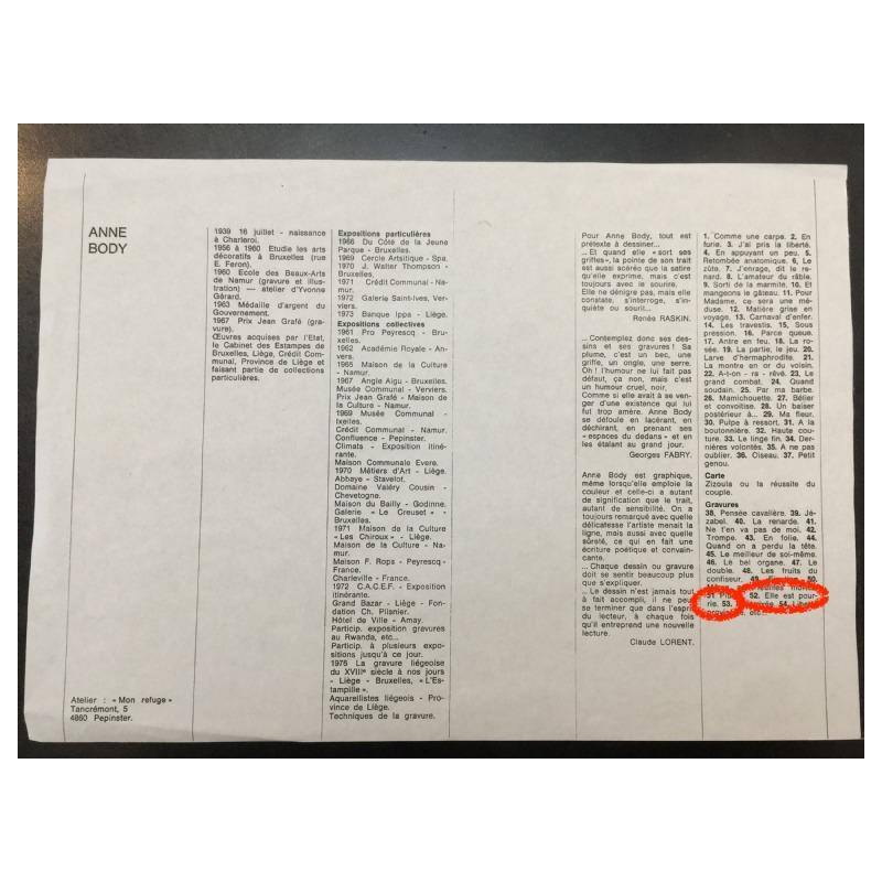 Anne Body " Elle est pourrie " 1967, gravure sur papier 1/36