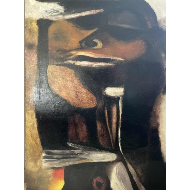 Luc PEROT (1922-1985): « Le baiser » 1963 hst