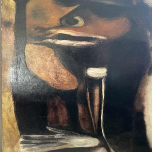 Luc PEROT (1922-1985): « Le baiser » 1963 hst