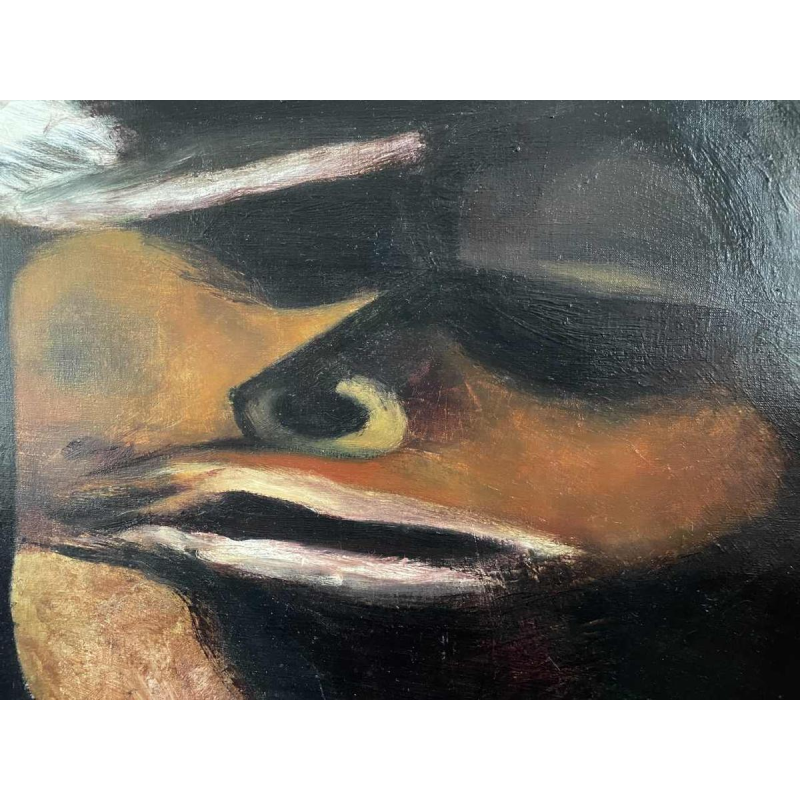 Luc PEROT (1922-1985): « Le baiser » 1963 hst