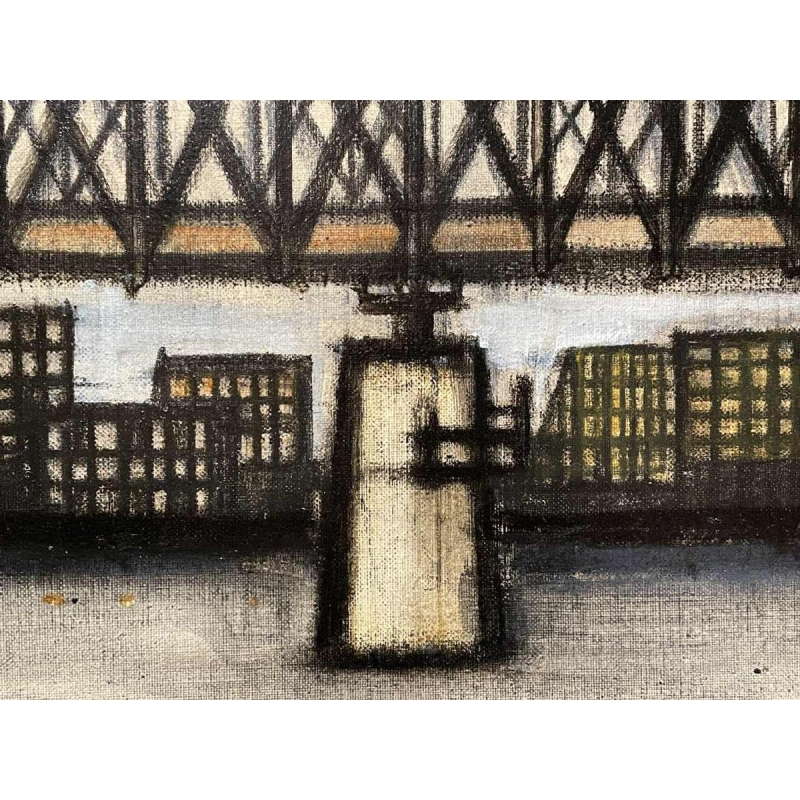 Nicole GRISARD (1938-) : « Le Pont » 1965 hst 54x73 cm