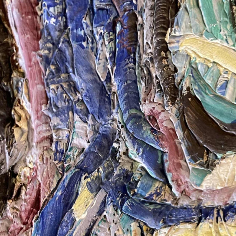 URBAIN HERREGODTS (90x92cm) Tableau Abstrait de 1962, Huile sur Panneau