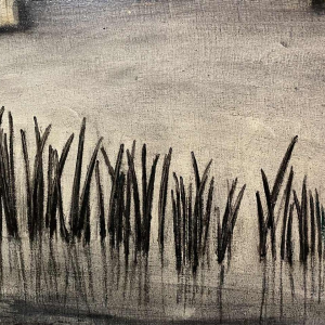 Nicole GRISARD (1938-) : « De Brug » 1965 olie/doek 54x73 cm