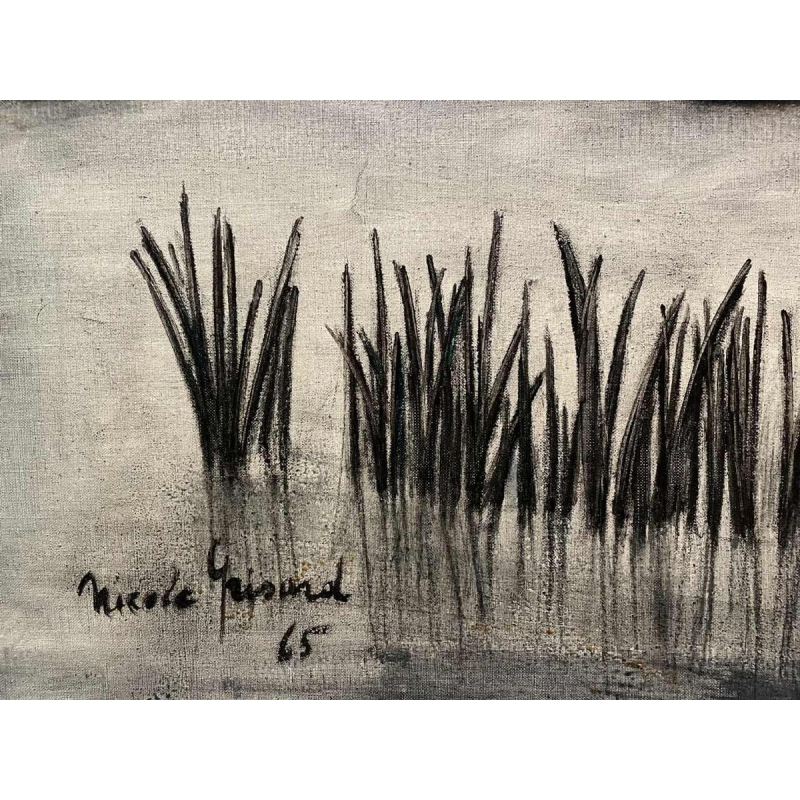 Nicole GRISARD (1938-) : « The Bridge » 1965 oil/canvas 54x73 cm
