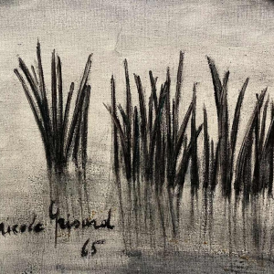 Nicole GRISARD (1938-) : « Le Pont » 1965 hst 54x73 cm